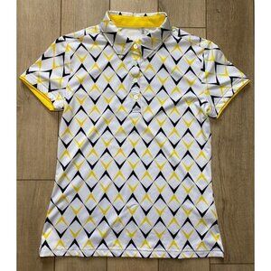 Nivo Sports Golf Short Sleeve Polo Shirt Diamond Womens XS Yellow Black